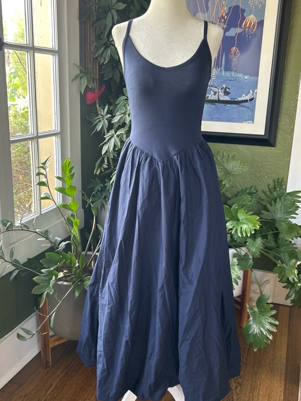 NWT J. Crew Navy Midi Dress with Contrast Stitching - Picture 8 of 9